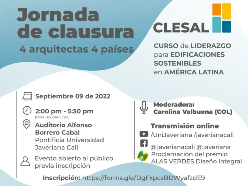 clausura del Curso de Liderazgo de Edificaciones Sostenibles en América Latina, CLESAL 2022