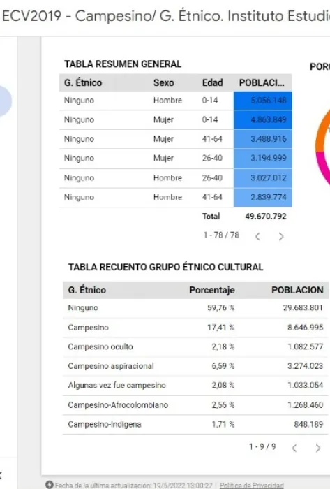 Análisis ECV2019 - Campesino/ G. Étnico. Instituto Estudios Interculturales